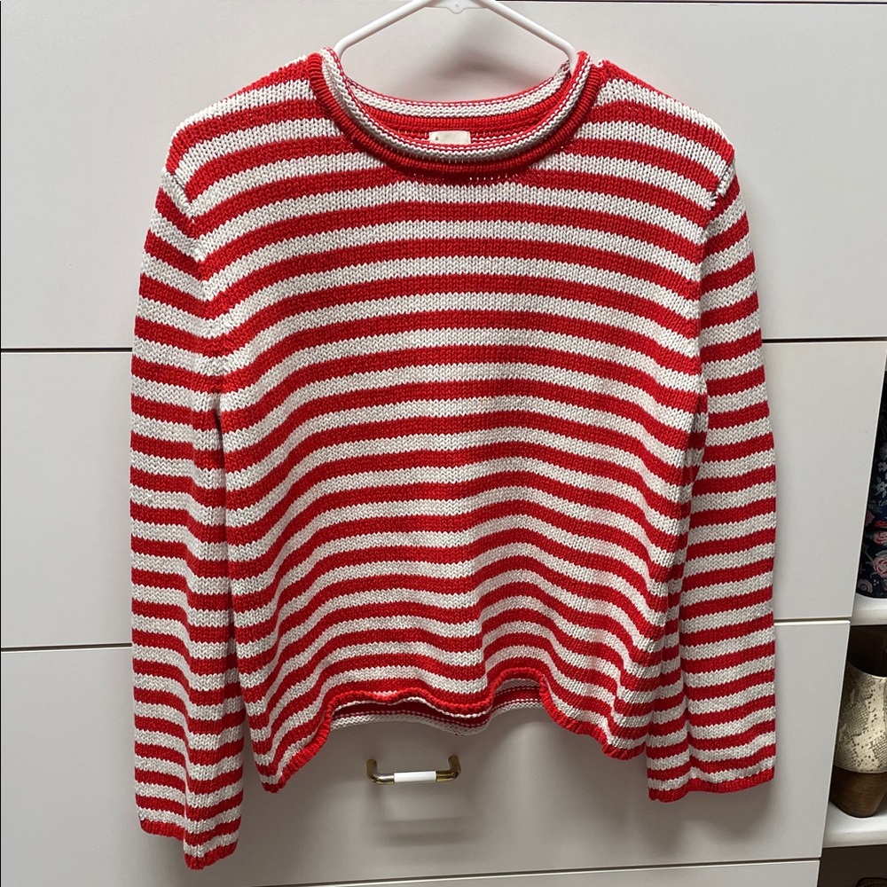 A New Day Red and White Knit Top